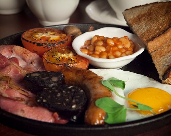 A Full Welsh breakfast at the Legh Arms