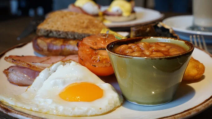 A delicious full English breakfast near Macclesfield